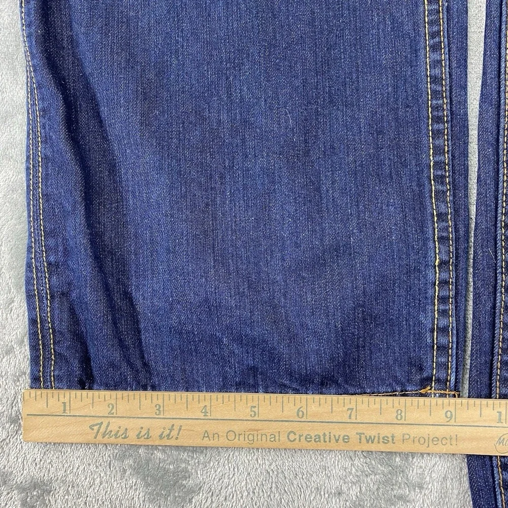 Vtg Lifted Research Group Jeans Mens 36x30.5 Blue Wolf Embroidered Y2K Baggy LRG